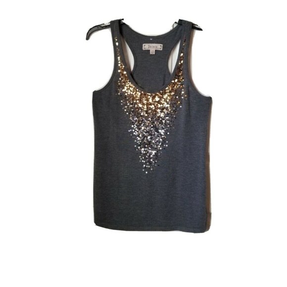 Decree Tops - Decree halter Tank Top with Sequins, Juniors Size L/G, Women's Size Large Shirt